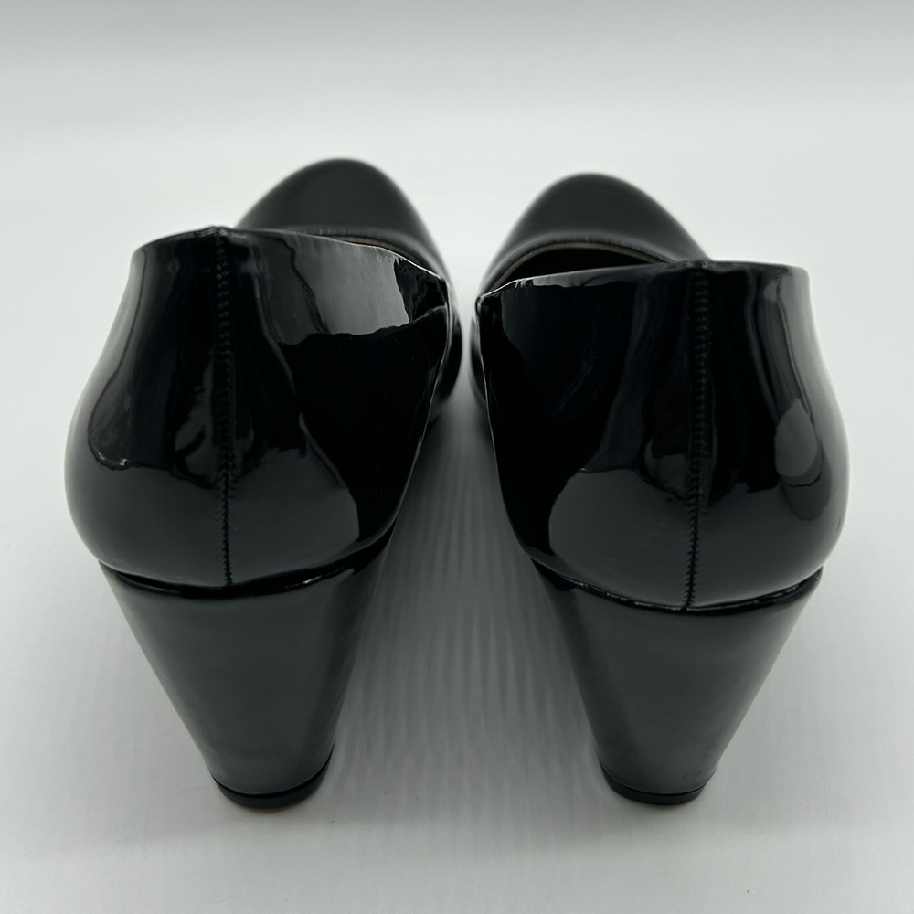 CL by Laundry Black Patent Wedge Heels Size 8.5 Man-Made Upper New With Box - Picture 7 of 12